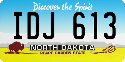 ND license plate IDJ613