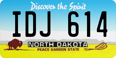 ND license plate IDJ614