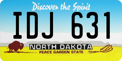 ND license plate IDJ631