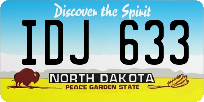 ND license plate IDJ633