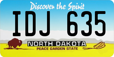 ND license plate IDJ635