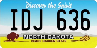 ND license plate IDJ636