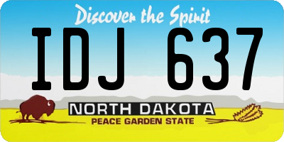 ND license plate IDJ637