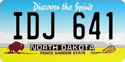ND license plate IDJ641