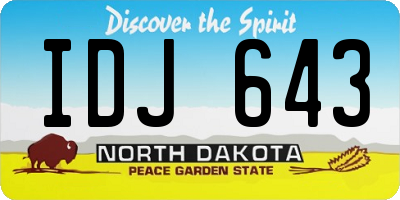 ND license plate IDJ643