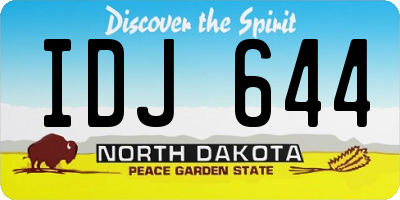 ND license plate IDJ644