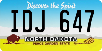 ND license plate IDJ647