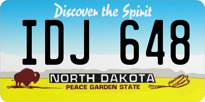 ND license plate IDJ648