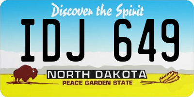 ND license plate IDJ649