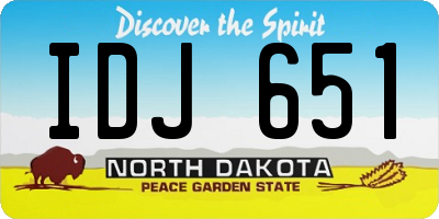 ND license plate IDJ651