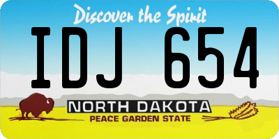 ND license plate IDJ654