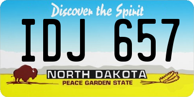 ND license plate IDJ657