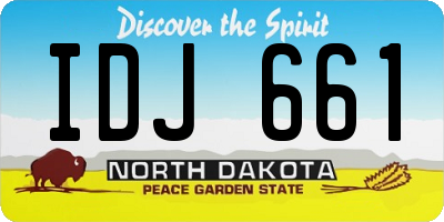 ND license plate IDJ661
