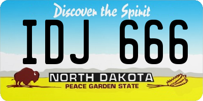 ND license plate IDJ666