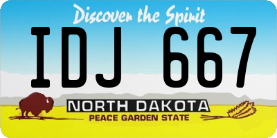 ND license plate IDJ667