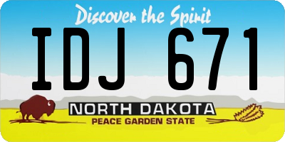 ND license plate IDJ671