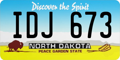 ND license plate IDJ673