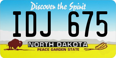 ND license plate IDJ675