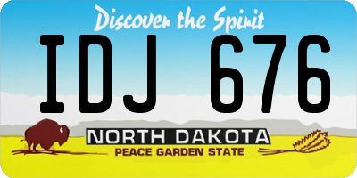 ND license plate IDJ676