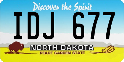 ND license plate IDJ677
