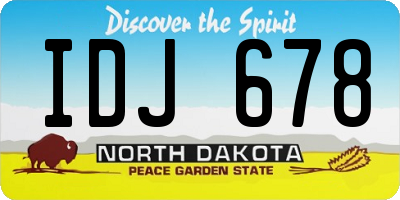 ND license plate IDJ678