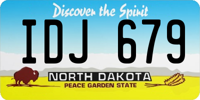 ND license plate IDJ679