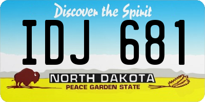 ND license plate IDJ681