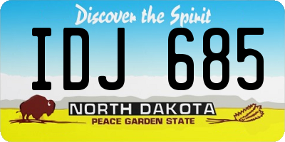 ND license plate IDJ685