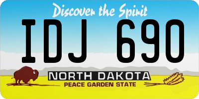 ND license plate IDJ690