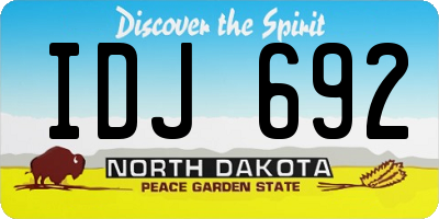 ND license plate IDJ692