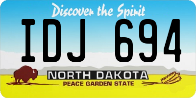 ND license plate IDJ694