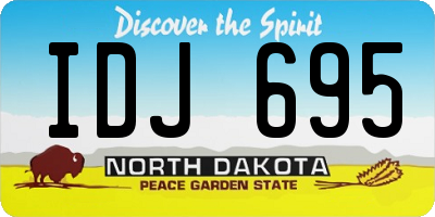 ND license plate IDJ695