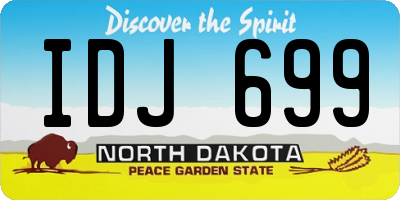 ND license plate IDJ699