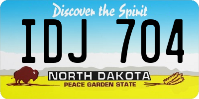 ND license plate IDJ704