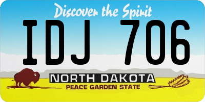 ND license plate IDJ706