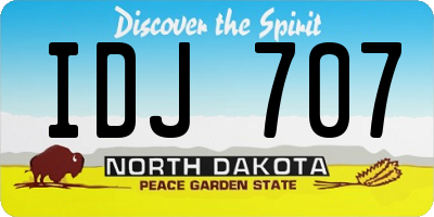 ND license plate IDJ707