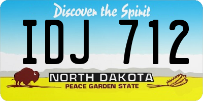 ND license plate IDJ712