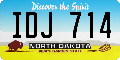 ND license plate IDJ714
