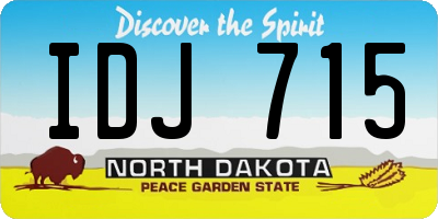 ND license plate IDJ715