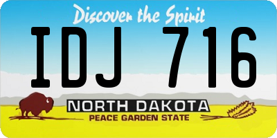 ND license plate IDJ716