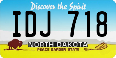 ND license plate IDJ718