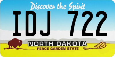 ND license plate IDJ722