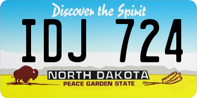 ND license plate IDJ724