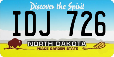 ND license plate IDJ726