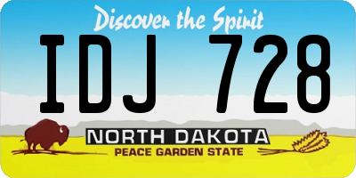 ND license plate IDJ728