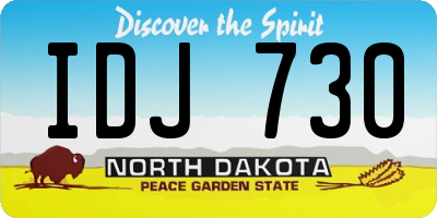 ND license plate IDJ730