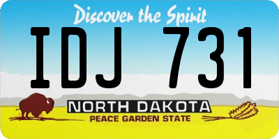 ND license plate IDJ731