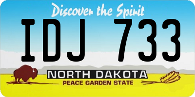 ND license plate IDJ733