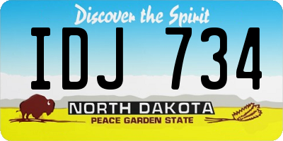 ND license plate IDJ734