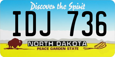 ND license plate IDJ736